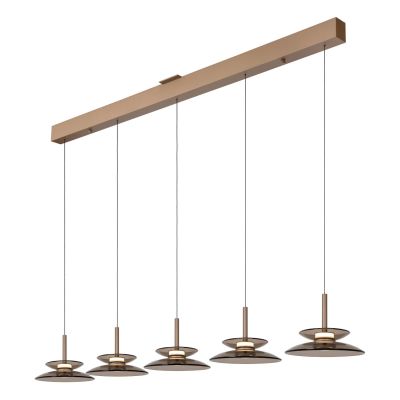 Lucide SANTIAGO - Pendant light - LED Dim. - CCT - 5x10W 2700K/4000K - Amber - Premium